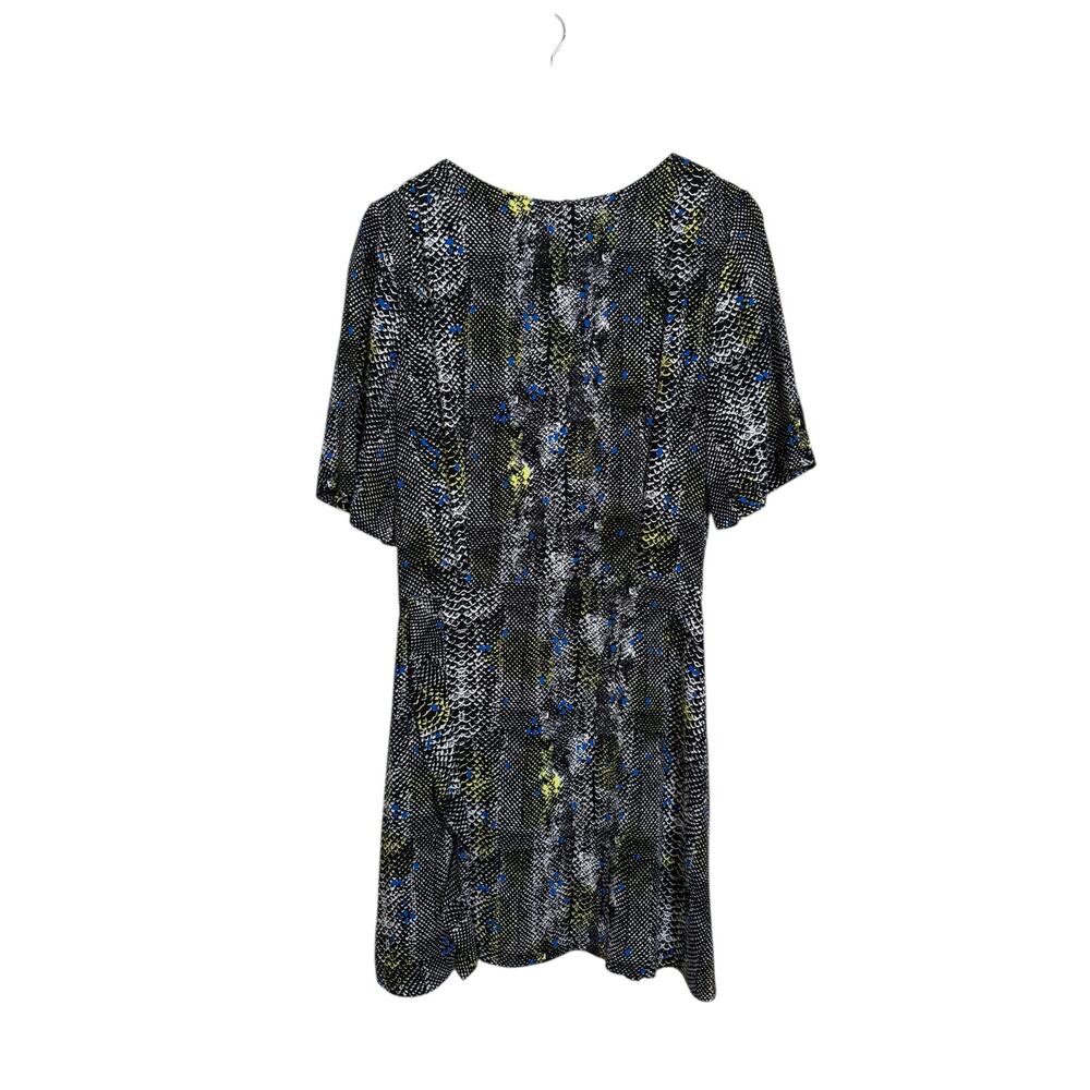 & Other Stories Women's Short Sleeve Mini Multicolor Snakeskin Print Dress 12
